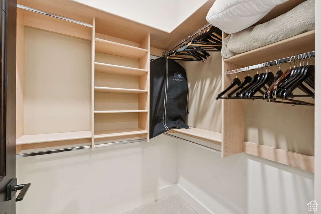 View of walk in closet