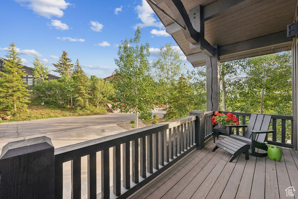 View of wooden deck