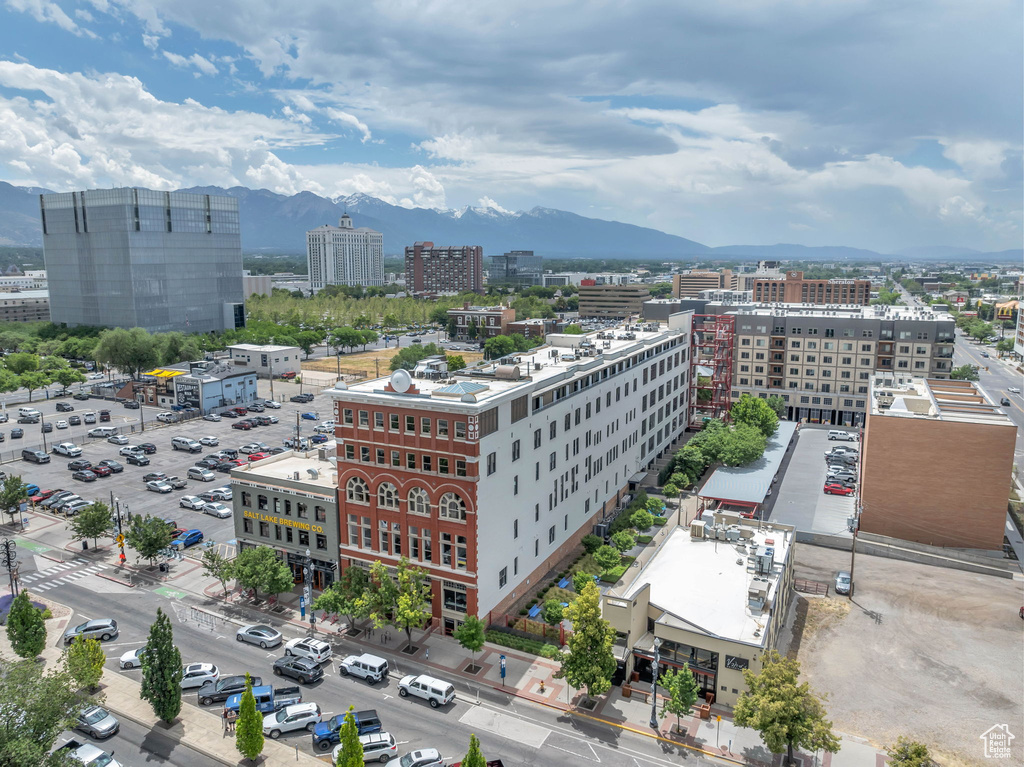View of urban area featuring a mountain backdrop