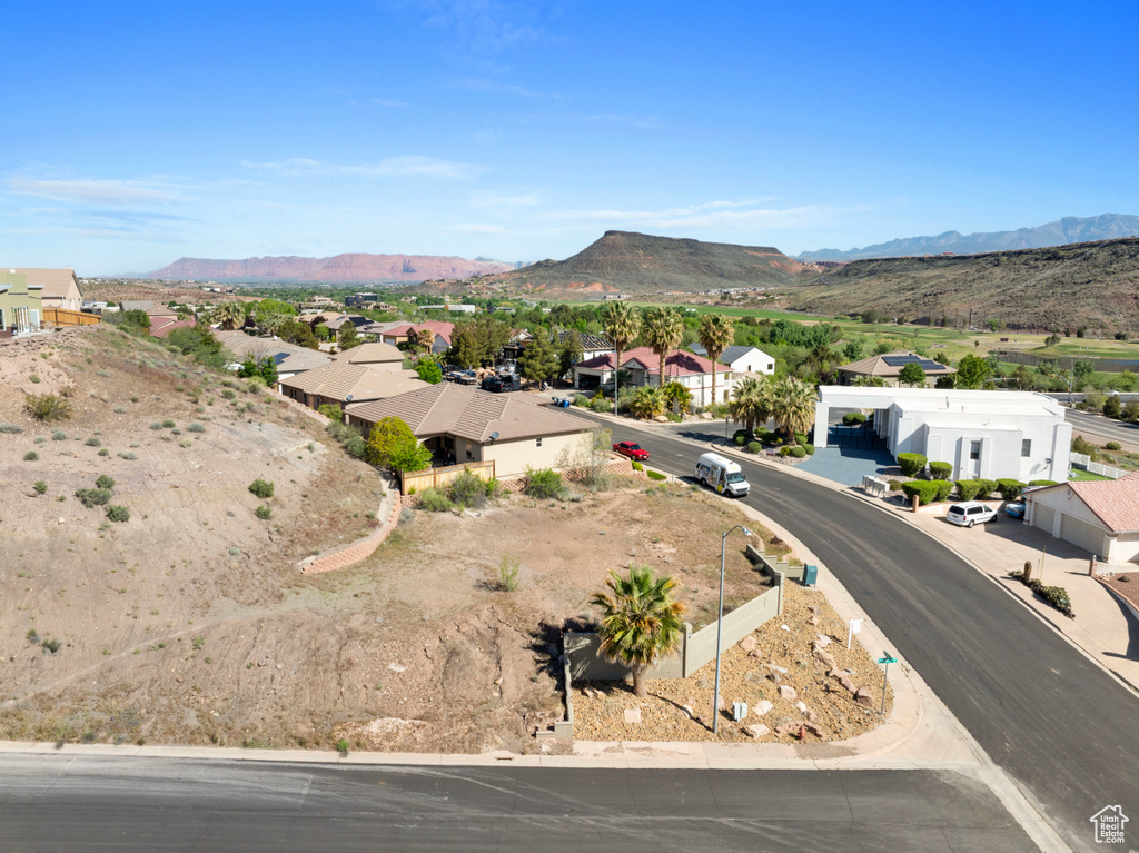 Mountain view with nearby suburban area