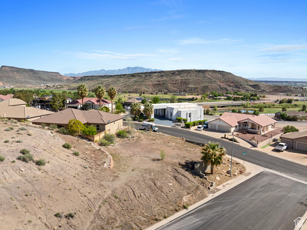 Mountain view with nearby suburban area