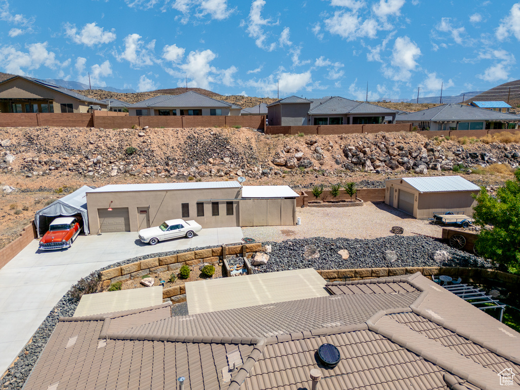 Aerial view of residential area