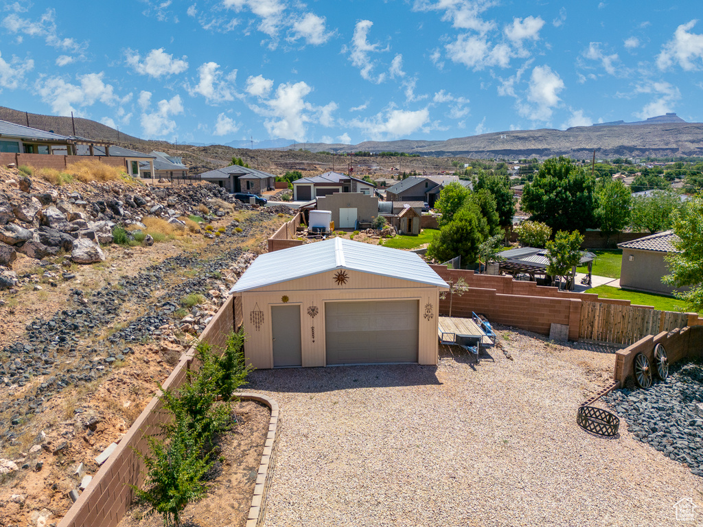 View of front facade featuring a mountain view and a residential view
