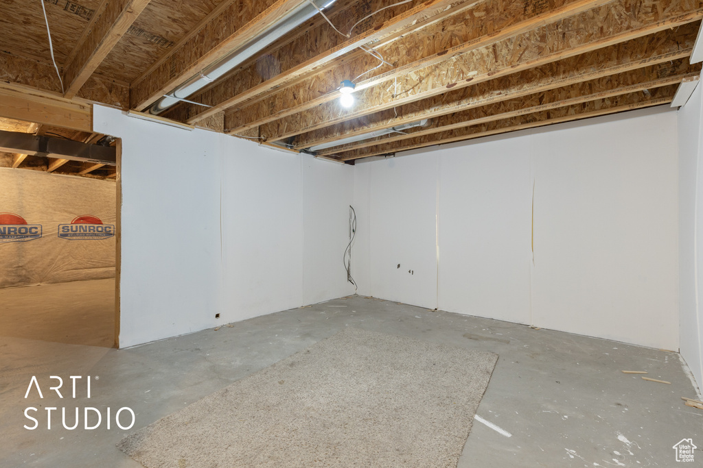 View of unfinished basement