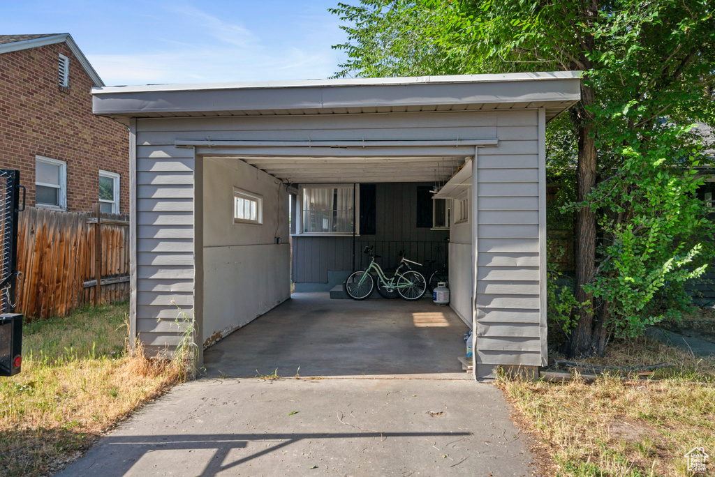 View of garage
