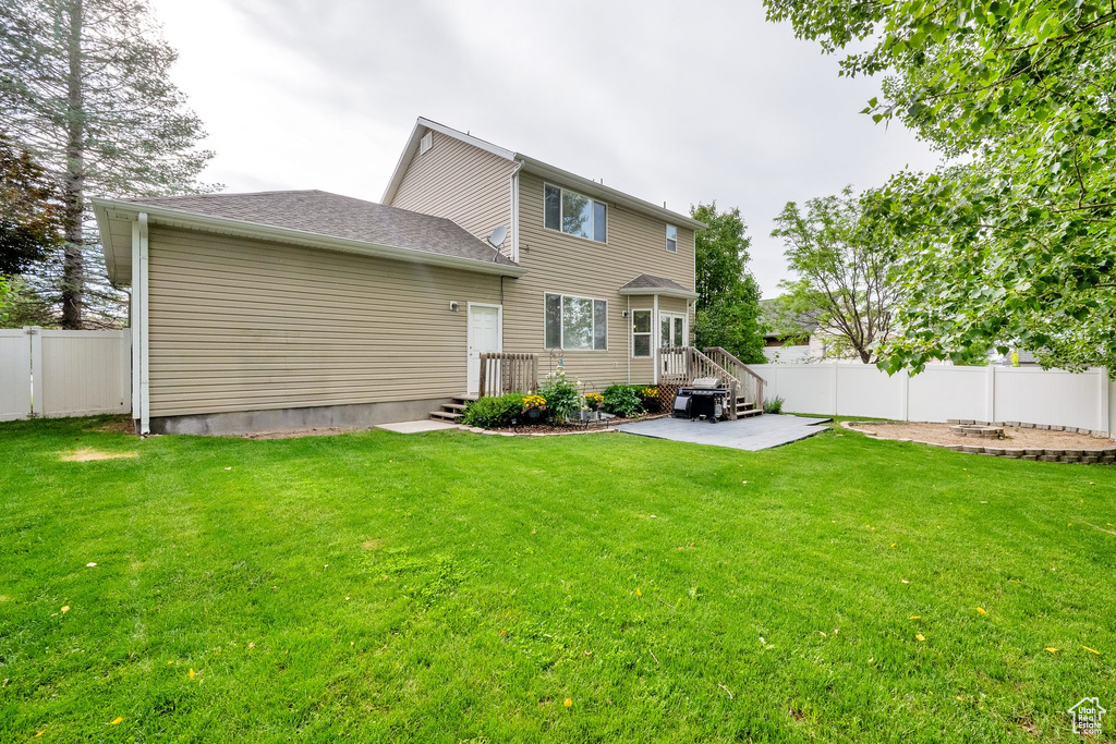 Back of house with a patio and a fenced backyard