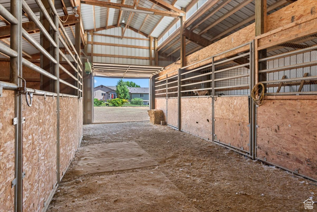 View of horse barn