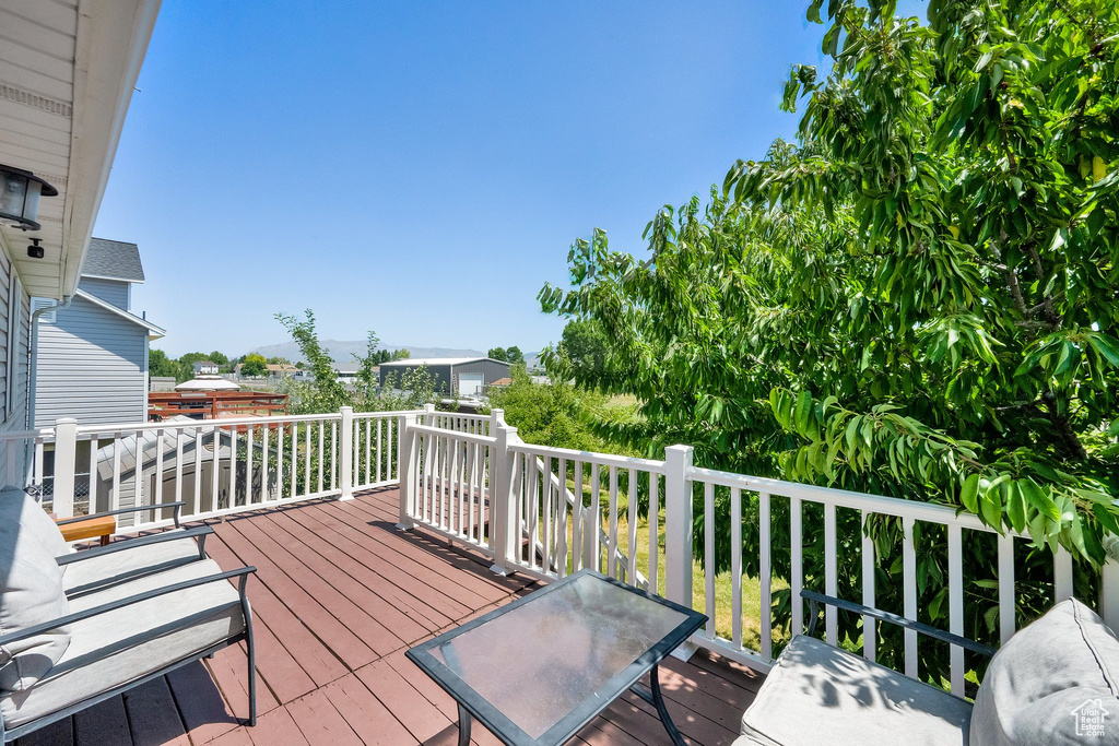 View of wooden deck