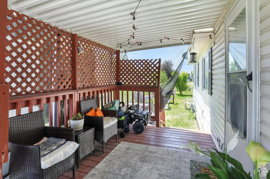 View of wooden terrace