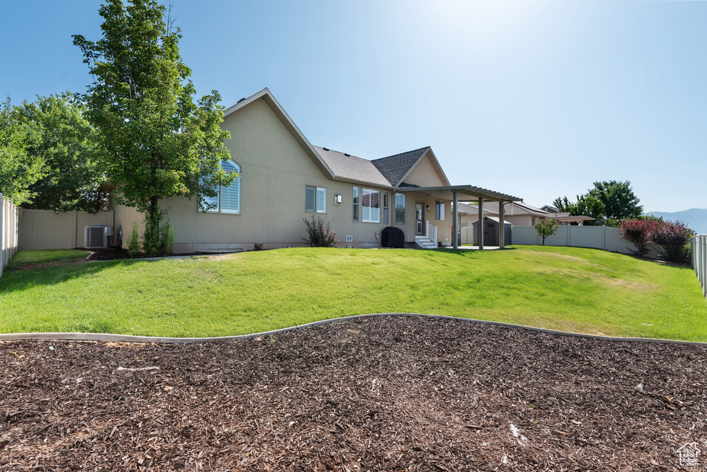 Back of house featuring a fenced backyard