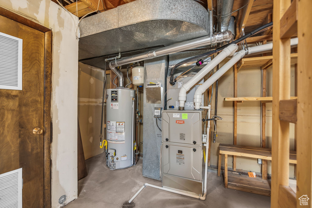 Utilities with water heater and heating unit