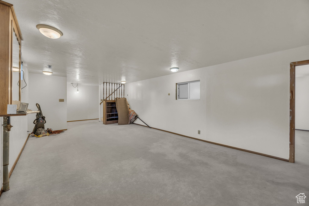 Finished below grade area featuring carpet floors