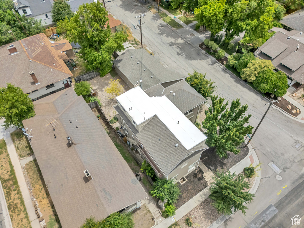 Aerial view of residential area