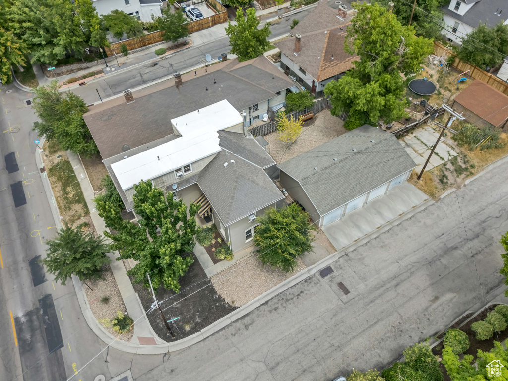 Aerial perspective of suburban area