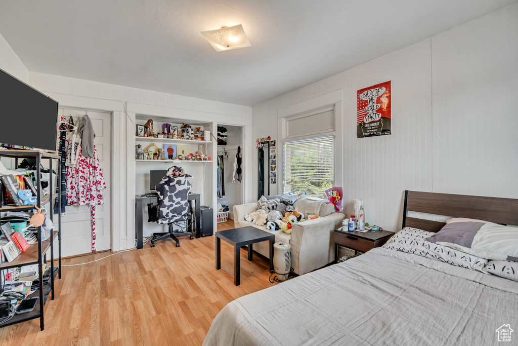 Bedroom featuring wood finished floors
