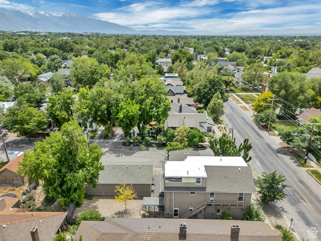 Aerial perspective of suburban area