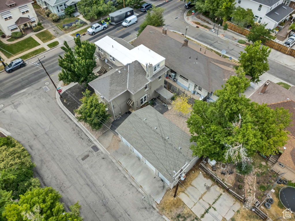Aerial perspective of suburban area