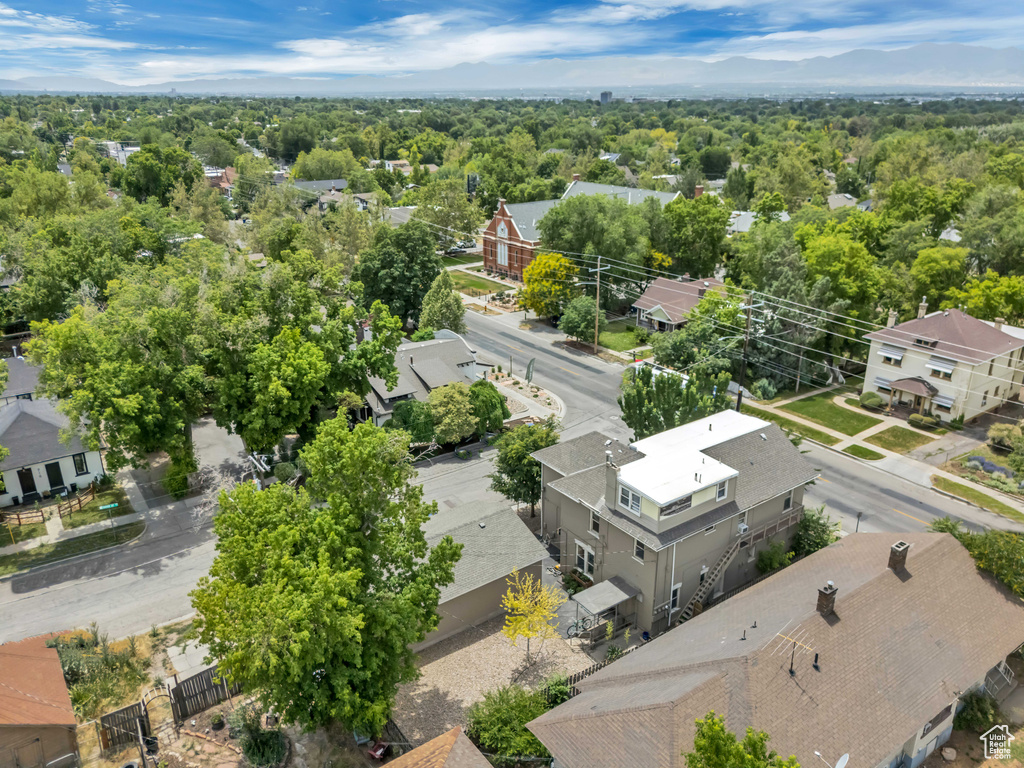 Aerial view of residential area