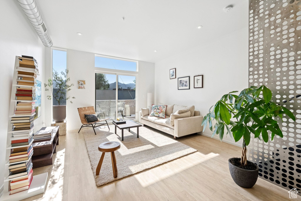 Living room featuring wood finished floors