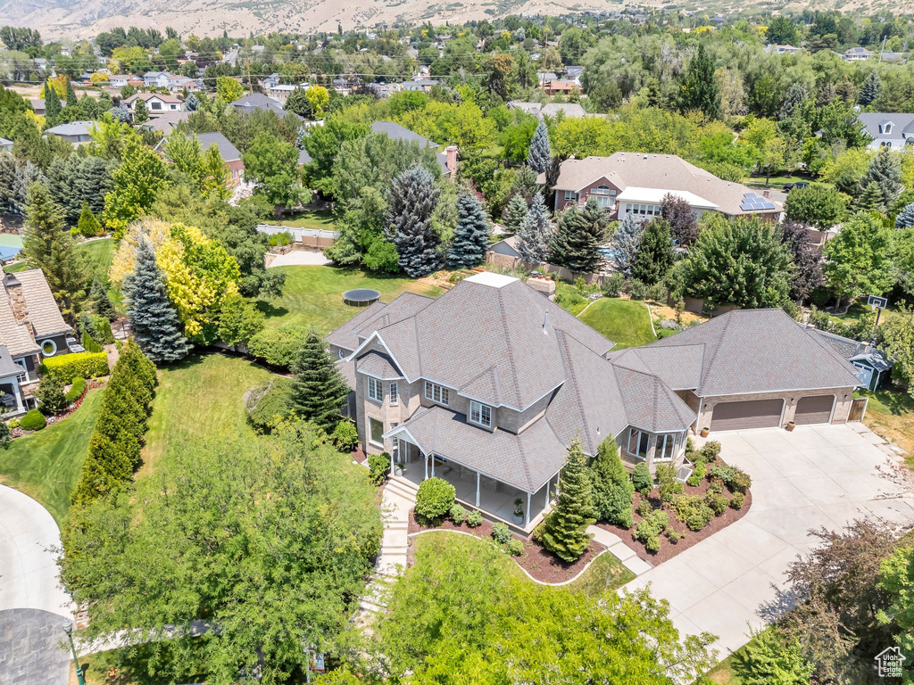 Aerial perspective of suburban area