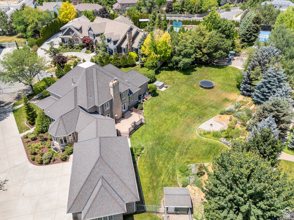 Aerial perspective of suburban area