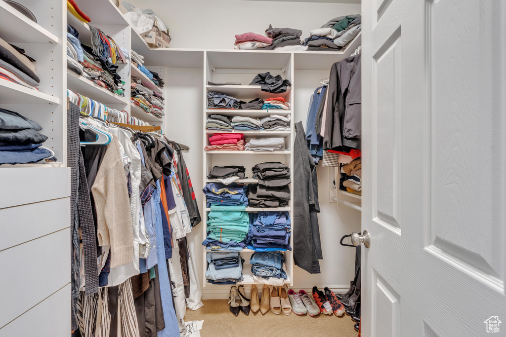View of walk in closet