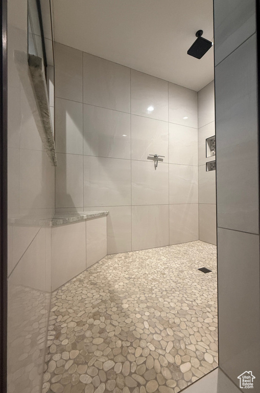 Full bathroom with a tile shower
