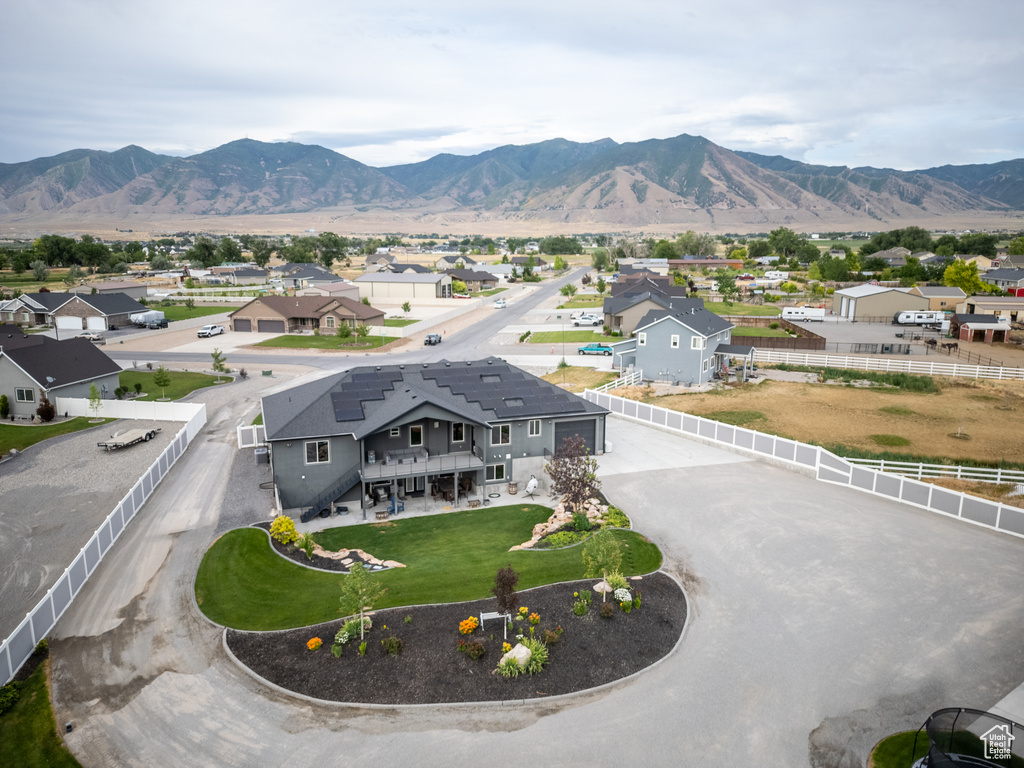 Mountain view with nearby suburban area