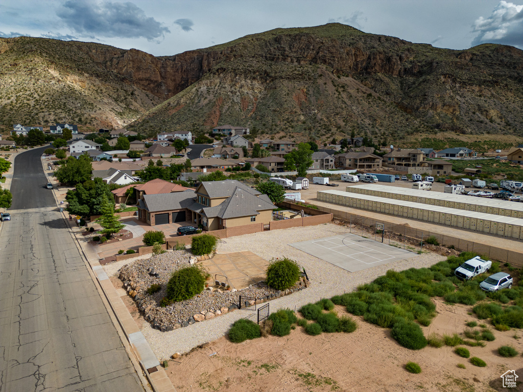 Mountain view with nearby suburban area