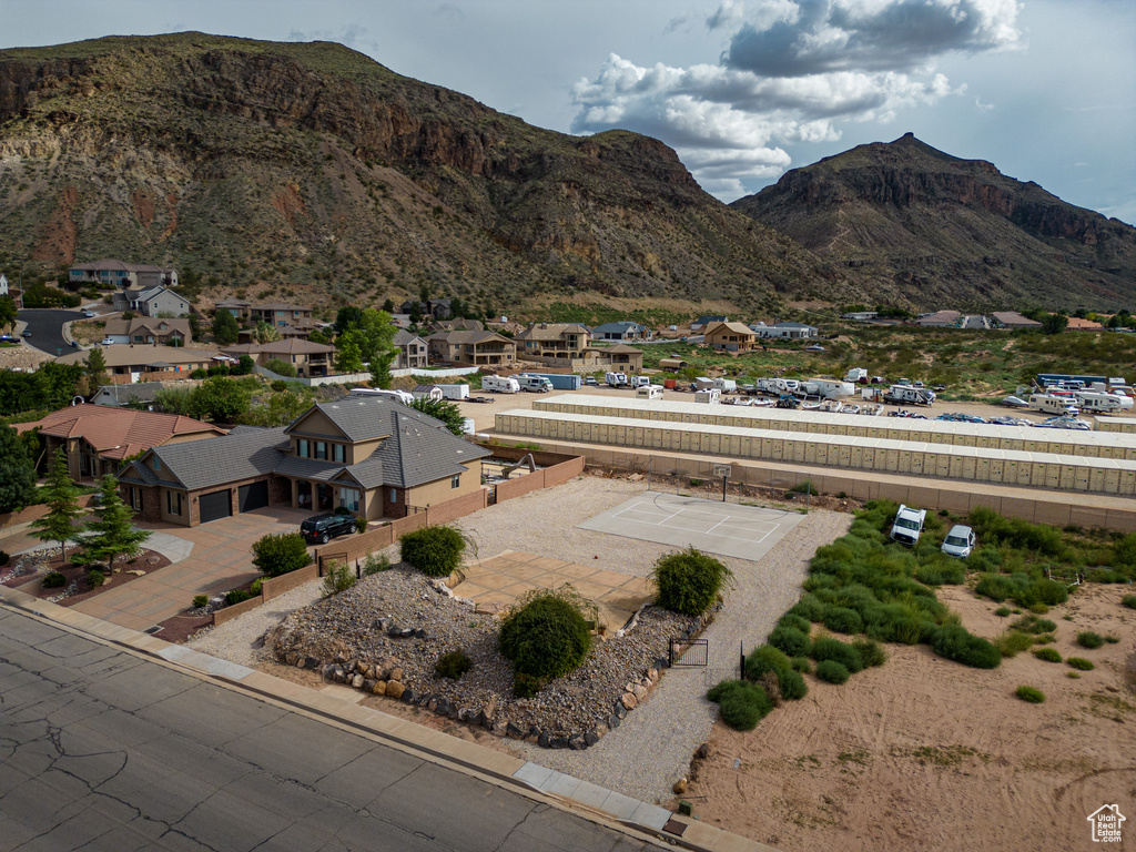 Mountain view with nearby suburban area