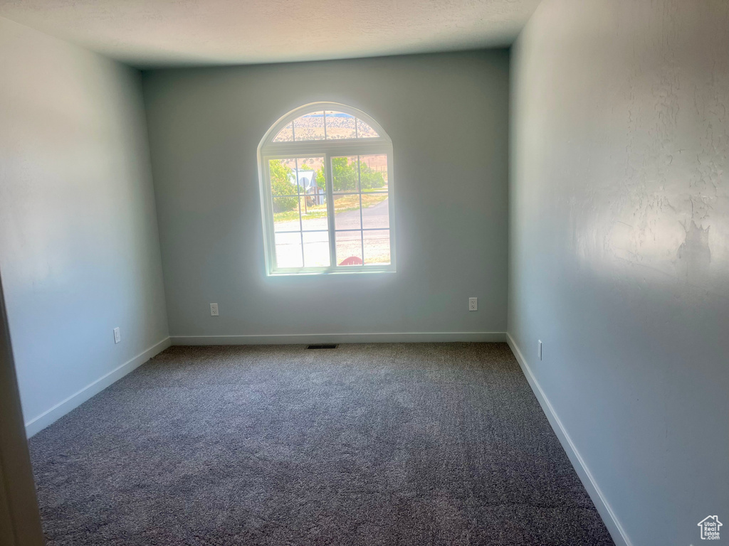 Unfurnished room with carpet