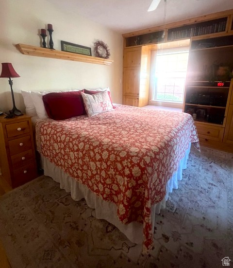 Bedroom featuring a ceiling fan