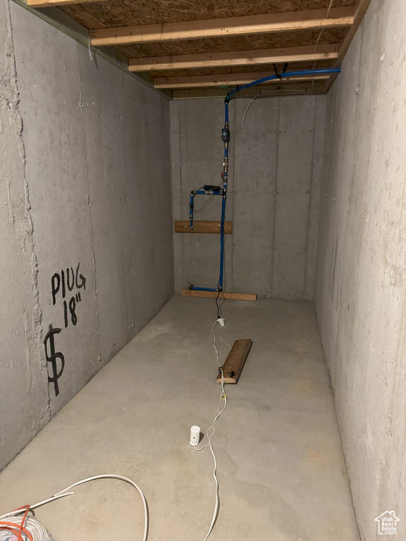 View of unfinished basement