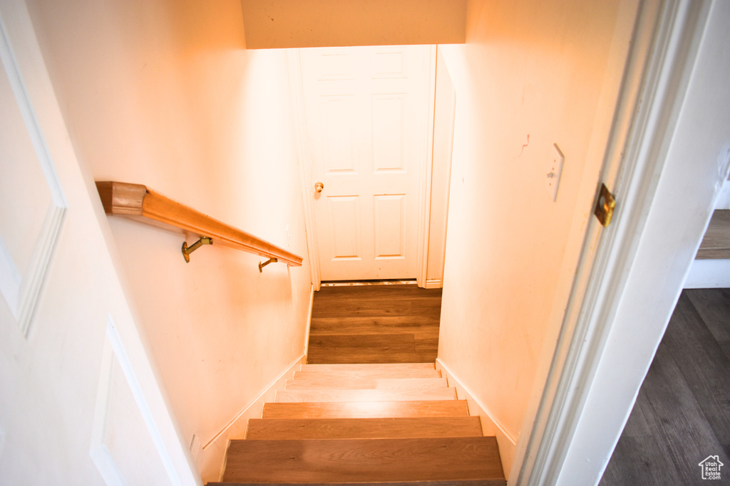 Stairs with wood finished floors