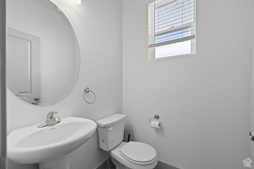 Bathroom featuring a sink and toilet