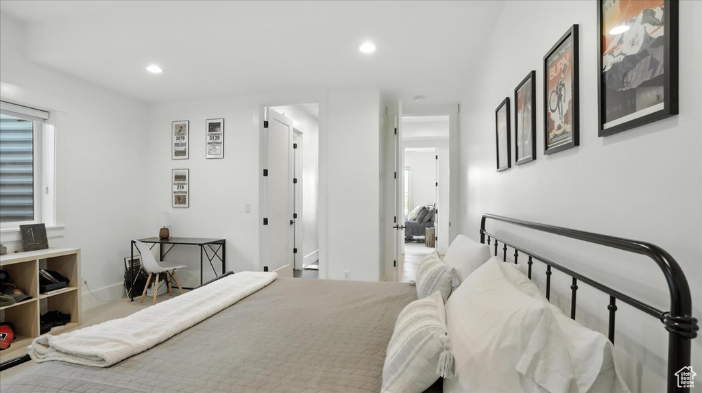 Bedroom with recessed lighting