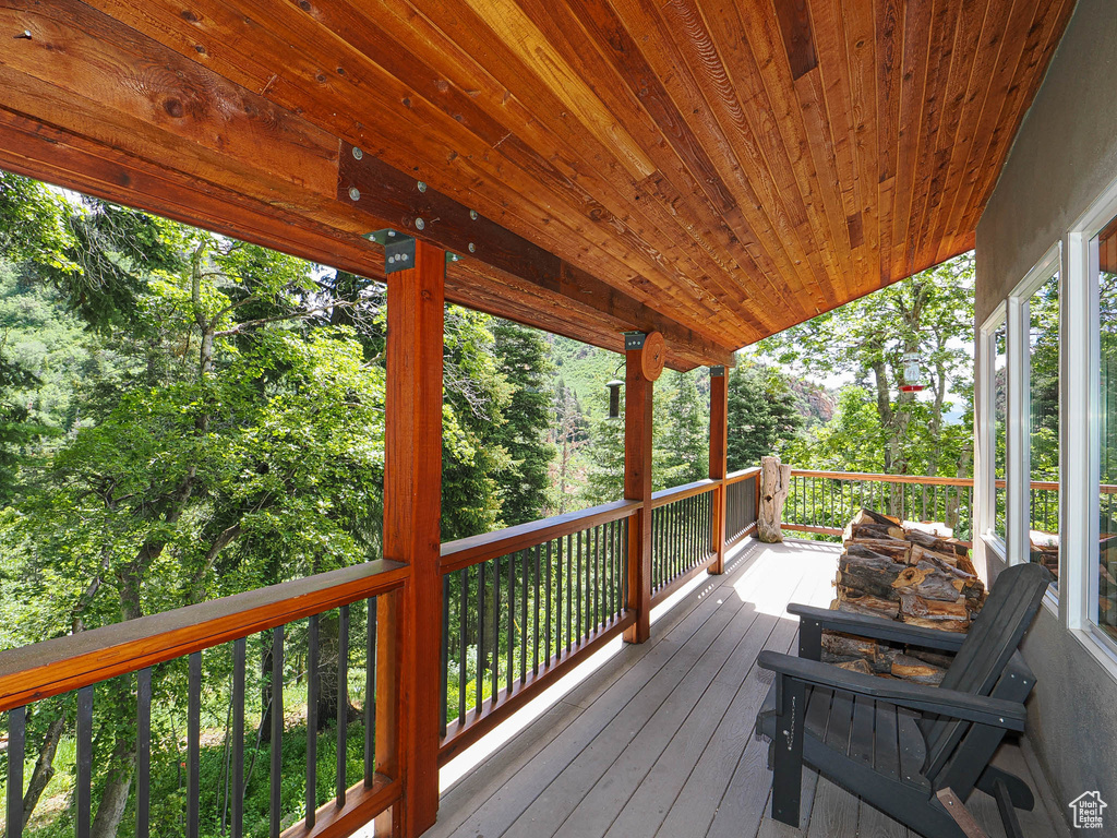 View of wooden terrace
