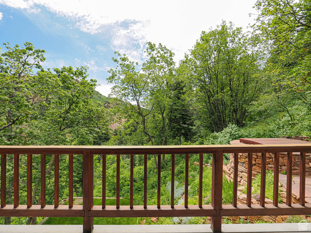View of wooden deck
