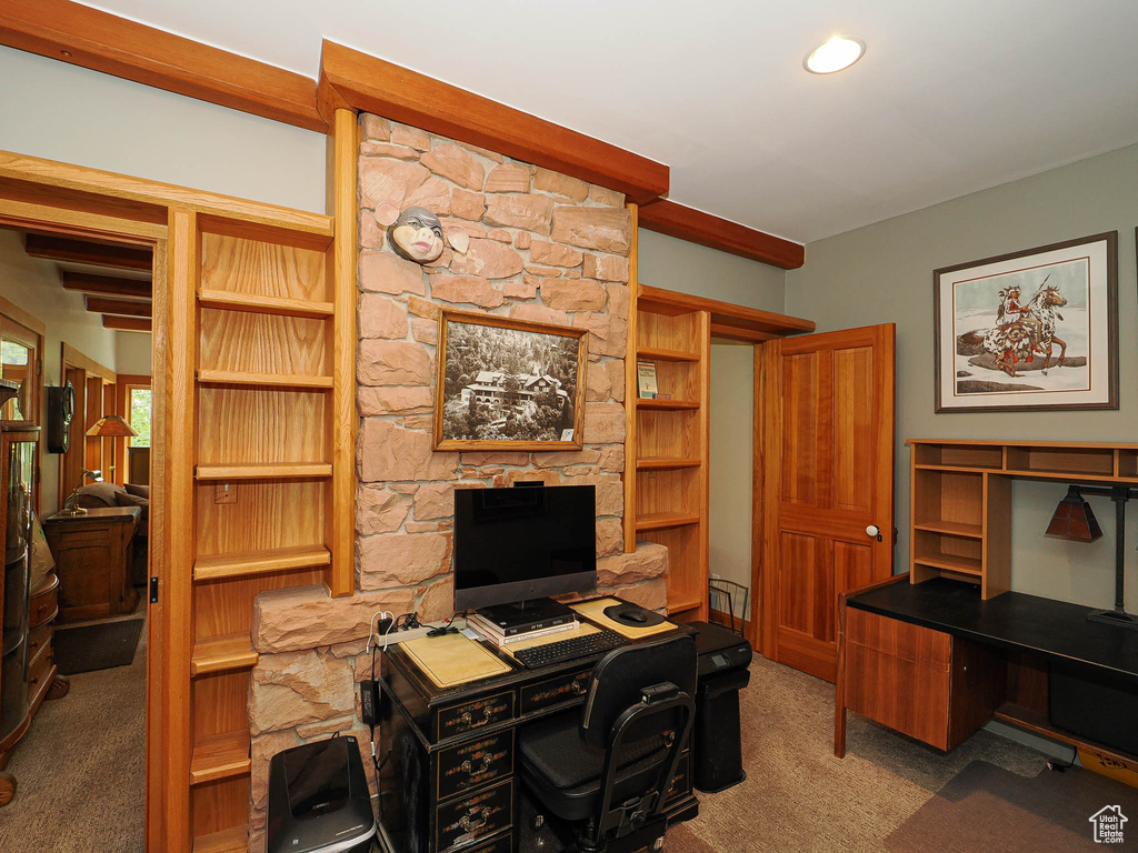 View of carpeted office space