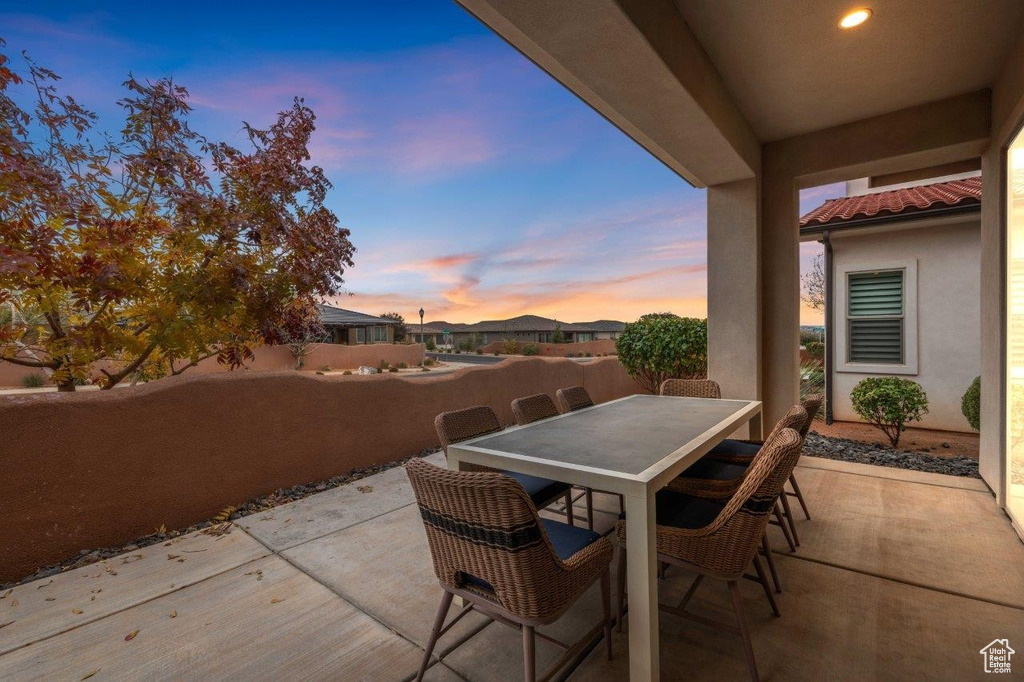 View of patio with outdoor dining space