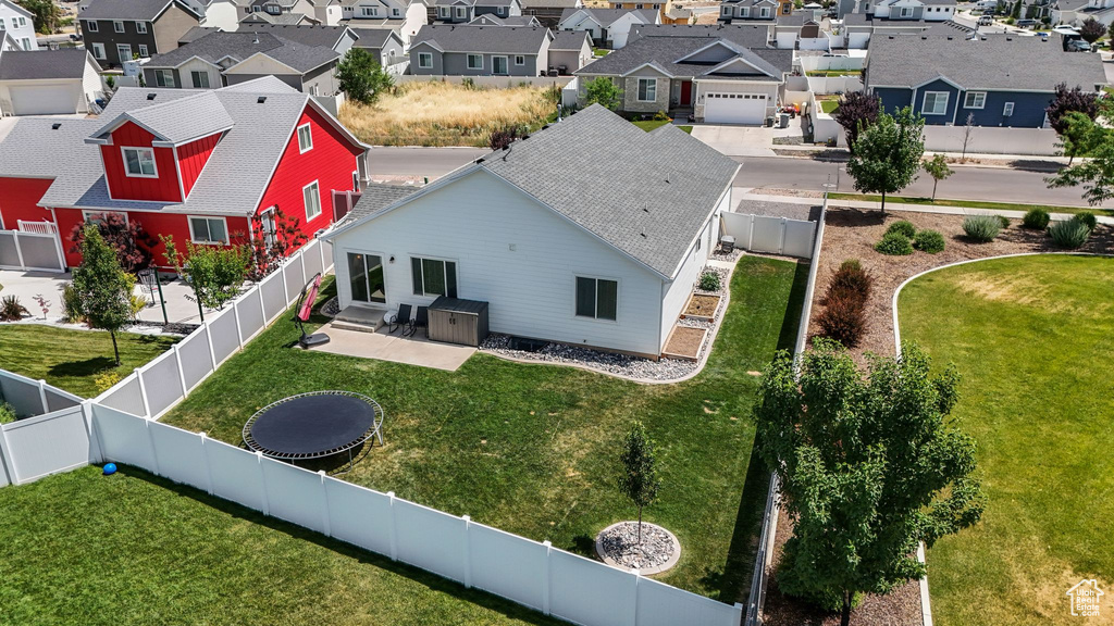Aerial perspective of suburban area