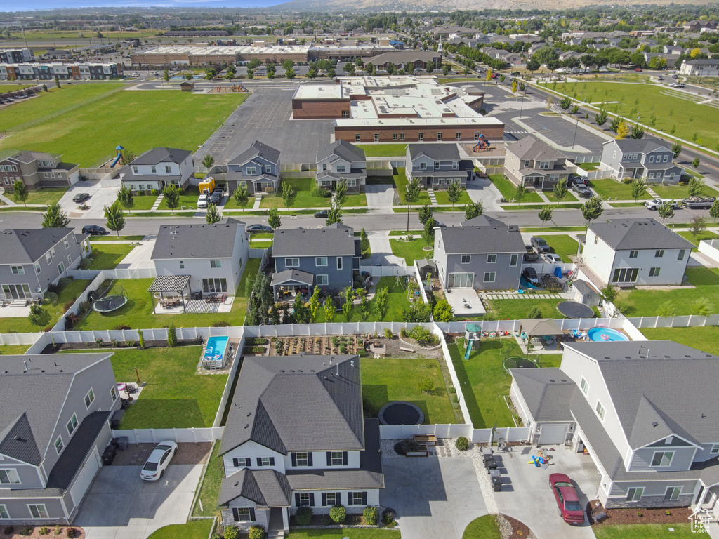 Aerial view of residential area