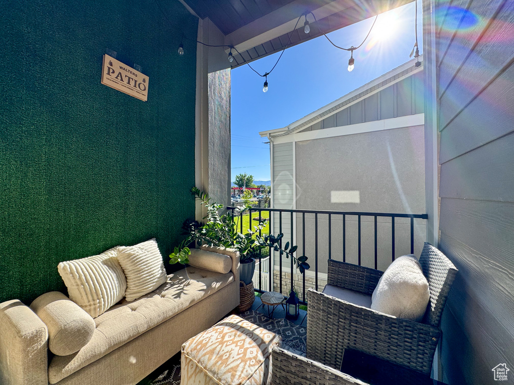 Balcony featuring an outdoor living space