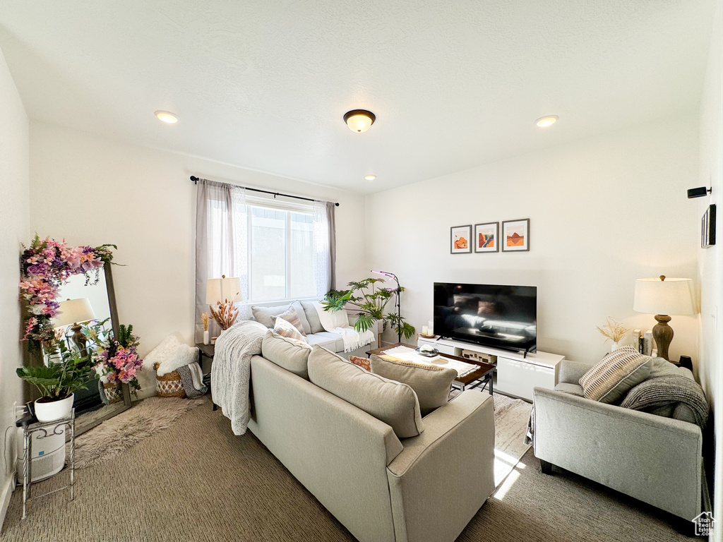 Living area featuring recessed lighting