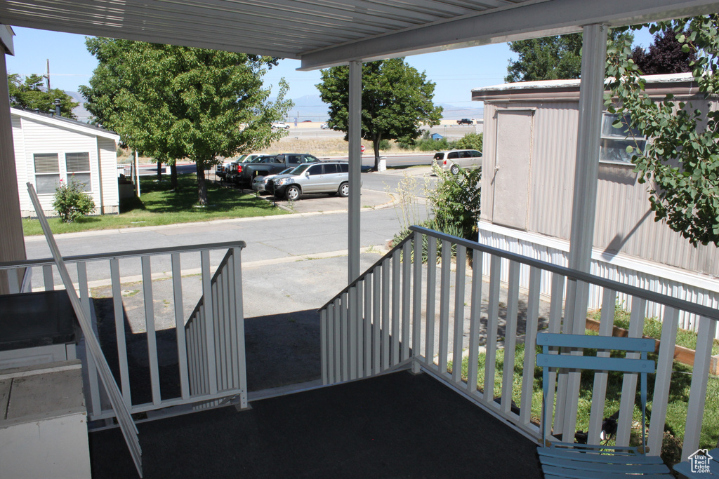 View of covered porch