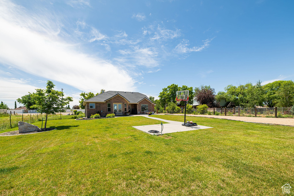View of yard featuring a patio