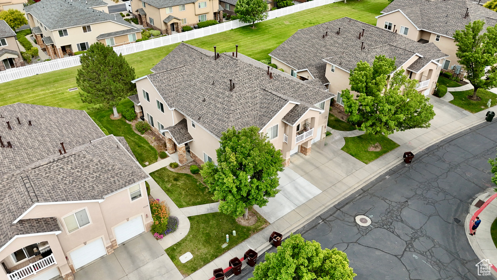 Aerial view of residential area