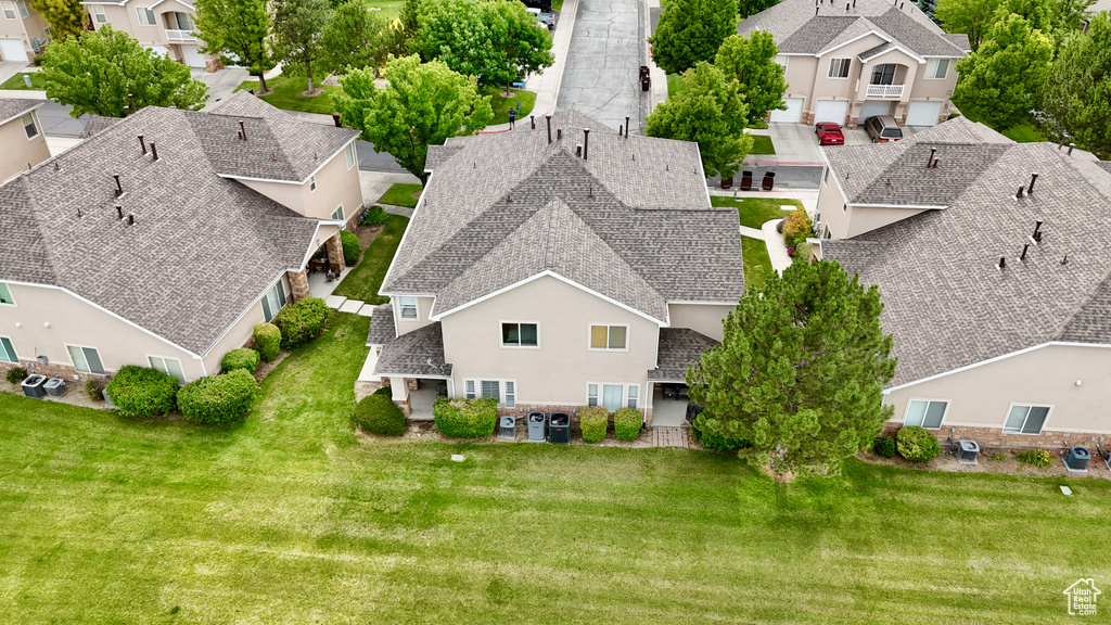 Aerial perspective of suburban area