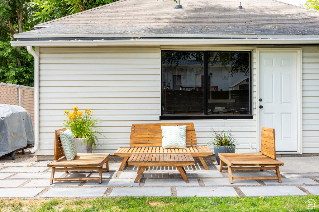 View of patio / terrace featuring a grill
