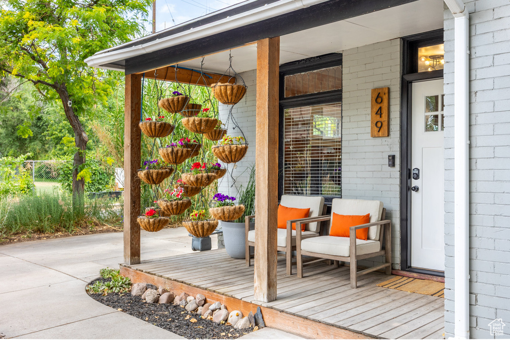 View of wooden porch